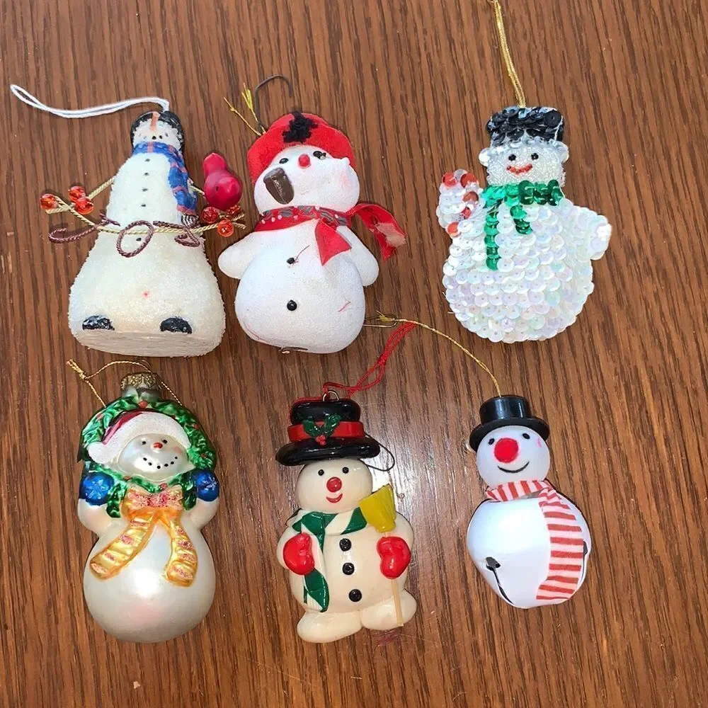 ‎6 snowman Christmas tree ornaments